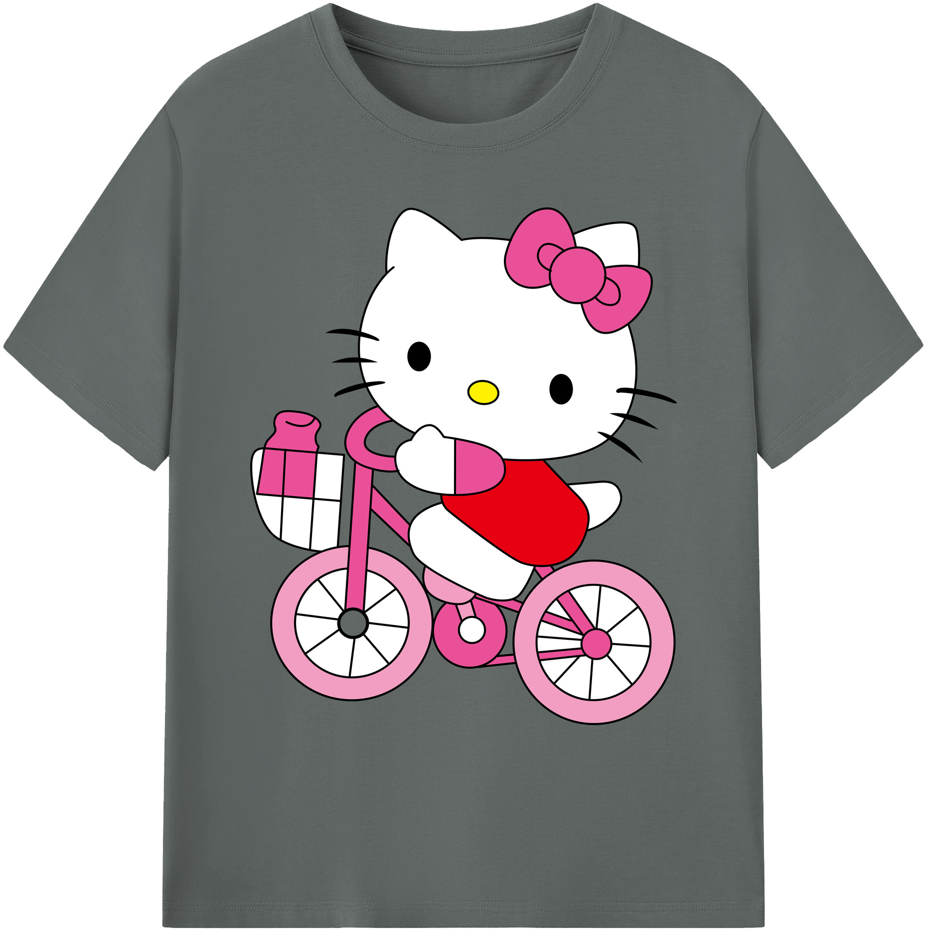 （画像用） Hello Kitty ハローキティ 綿100％ メンズ半袖Tシャツ｜肌触りやわらか＆通気性